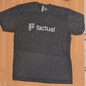Gray T-Shirt Factual Official Logo Tech CustomInk Tee Made USA Large L
